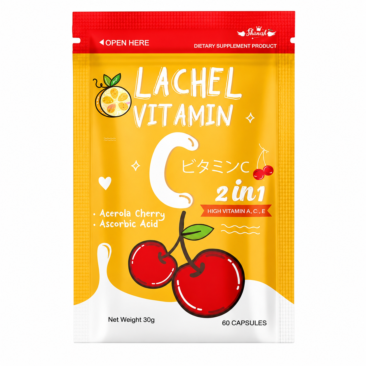 کپسول ویتامین سی لاچل lachel vitamin cاورجینال 60عددی و محصول تایلند
