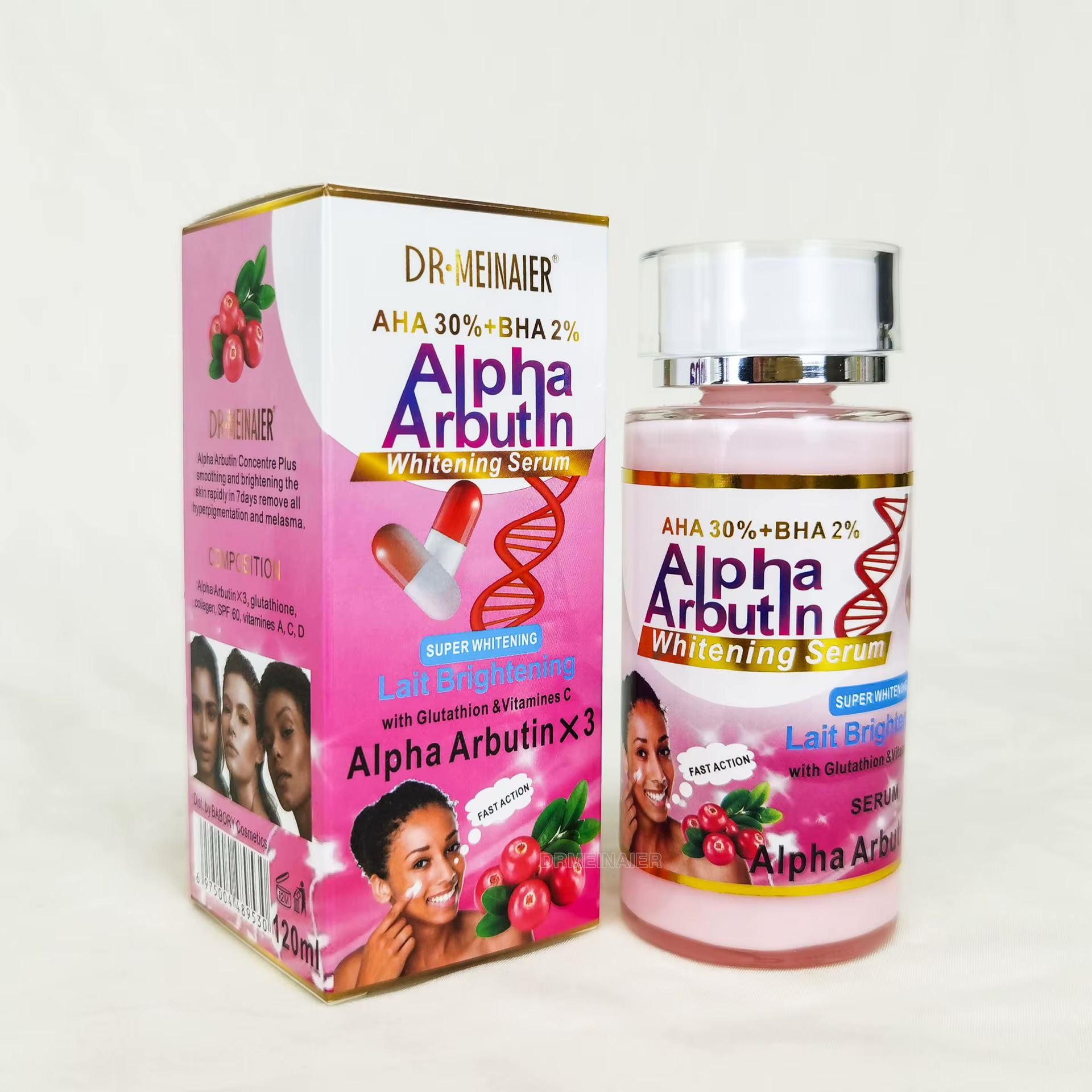 سرم کنسانتره سفید کننده و ضدلکAlpha Arbutin +AHA30%+BHA 2% برند دکتر مینایر