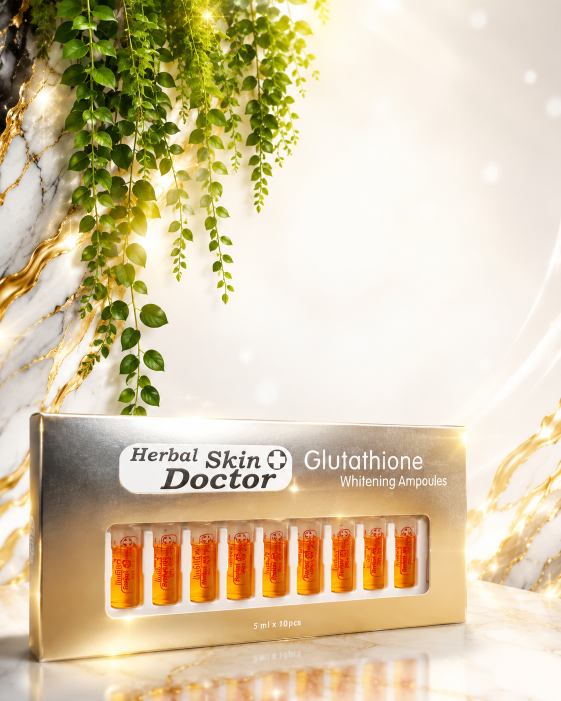 ویال موضعی سفید کننده و ضدلک گلوتاتیون برندDR.SKIN اورجینال و 10*5mlساخت کشور مالزی