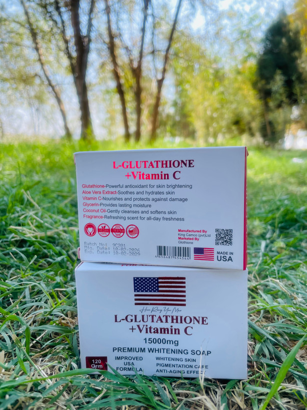 صابون سفید کننده و ضدلک ال گلوتاتیون+ویتامین سی ۱۵۰۰۰ آمریکایی 🧼 L-GLUTATHIONE + VITAMIN C | 15000mg