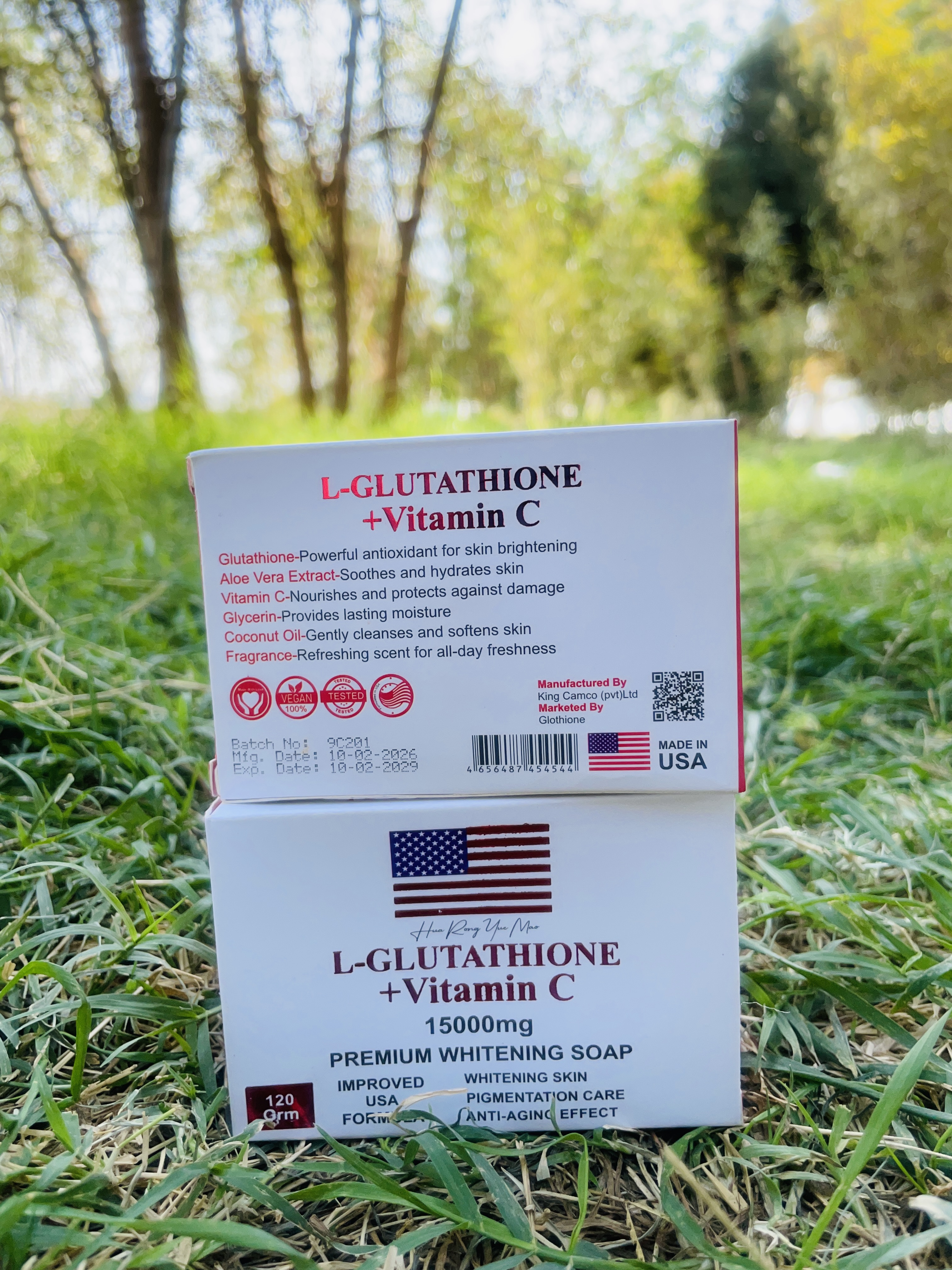 صابون سفید کننده و ضدلک ال گلوتاتیون+ویتامین سی ۱۵۰۰۰ آمریکایی 🧼 L-GLUTATHIONE + VITAMIN C | 15000mg
